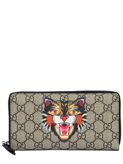 ANGRY CAT GG SUPREME LEATHER ZIP WALLET