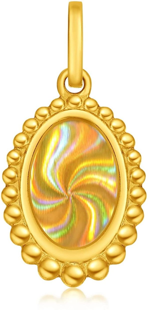 999 Pure 24K Gold Rainbow Series Magic Mirror Pendant (Swirl Shine)