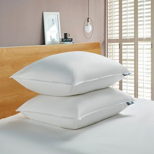 White Goose Feather And Down Fiber Bed Pillow-Back Sleeper - 2 Pack, Jumbo