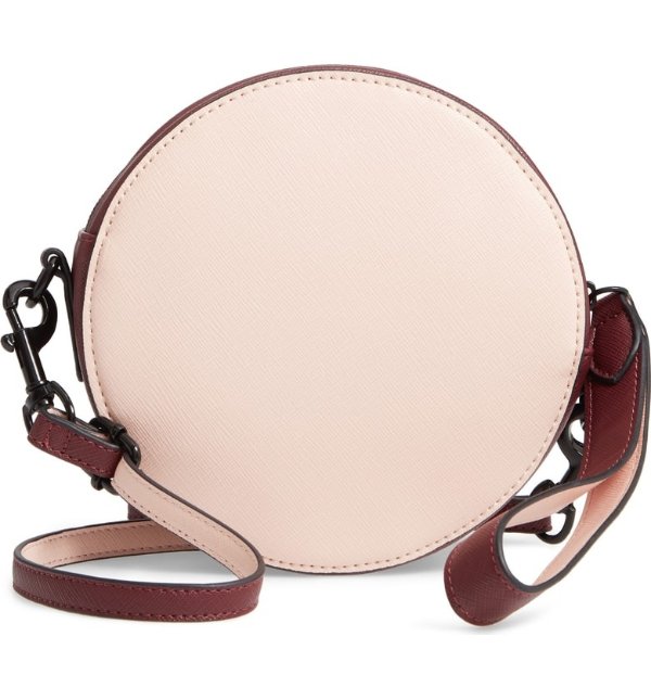 Faux Leather Colorblock Canteen Crossbody Bag