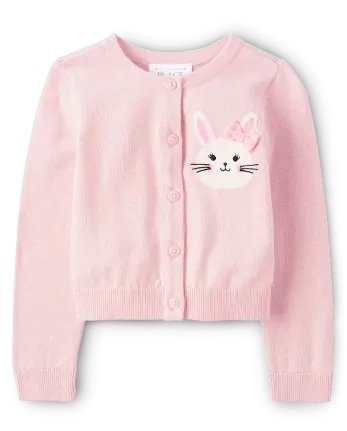 Toddler Girls Long Sleeve Bunny Knit Cardigan | The Children's Place - ROSE MIST
