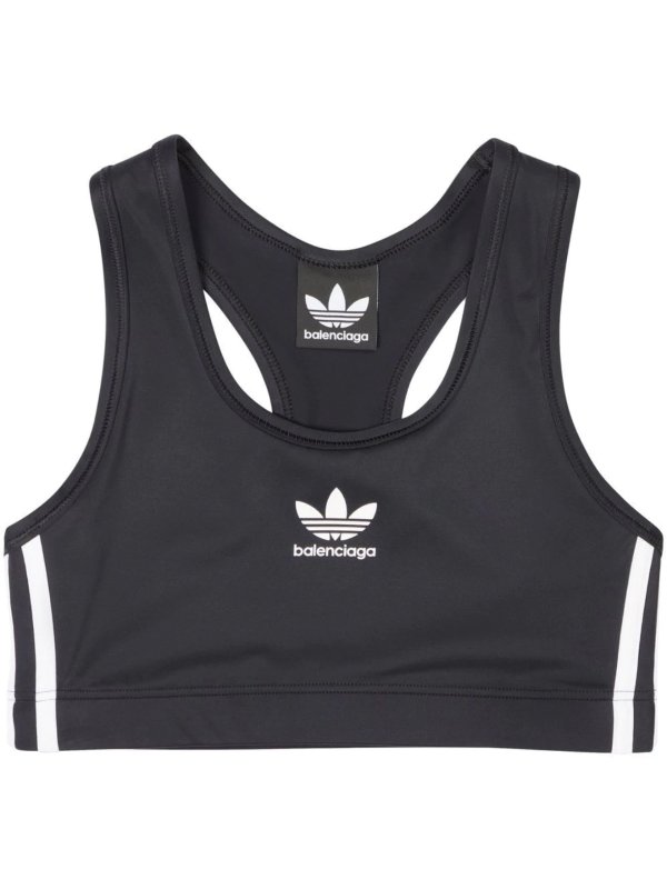 x Adidas embroidered-logo sports bra black | MODES