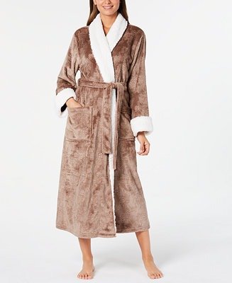 Faux-Sherpa-Trim Robe, Created For Macy's