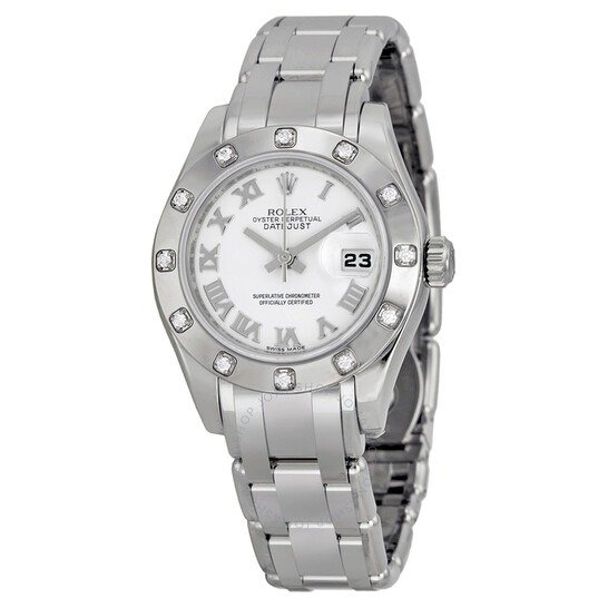 Lady-Datejust Pearlmaster White Dial 18K White Gold Automatic Ladies Watch 80319WRPM