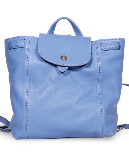 | Blue Mist Le Pliage Leather Backpack