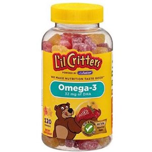 L'il Critters Omega-3 DHA儿童鱼油软糖 120粒(3瓶装)