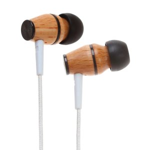 nized NRG Premium Genuine Wood In-ear Noise-isolating Headphones with Mic 