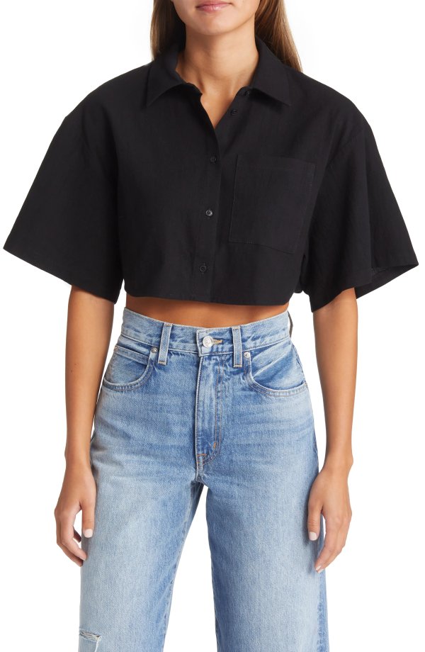 Solid Crop Blouse