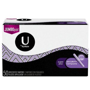 U by Kotex Security Tampons, Super Plus, Unscented, 50 Count