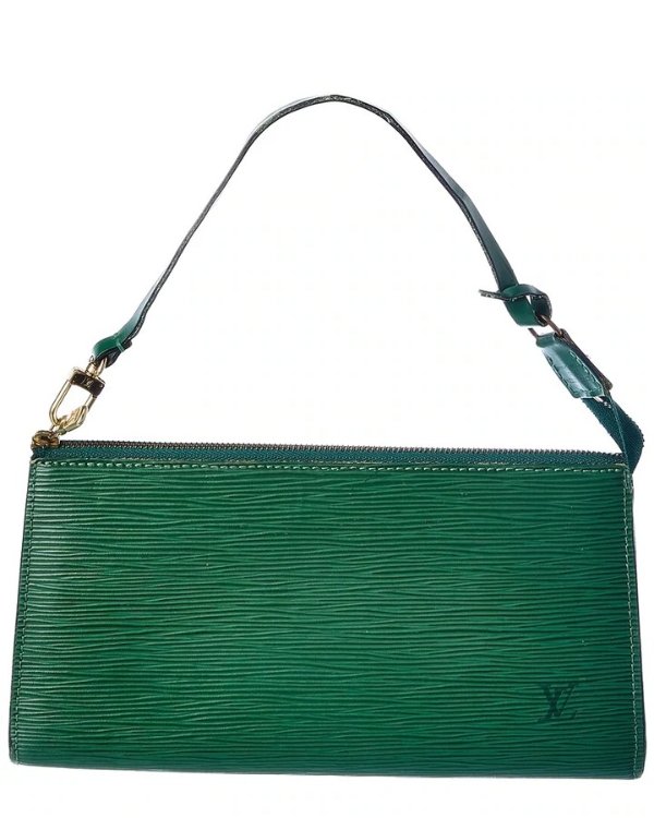 Louis Vuitton Green leather Pochette Accessoires 24 (Authentic Pre-Owned)