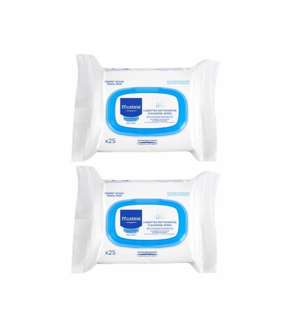 Facial Cleansing Cloths with Physiobebe 25 ct - 2 Pack