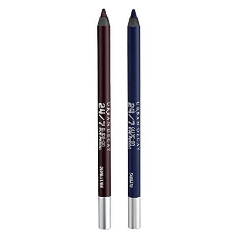 Decay 24/7 Glide-On Waterproof Eyeliner Pencil - Pack of 2 - Demolition (Deep Brown with Matte Finish) + Sabbath (Deep Navy with Matte Finish)