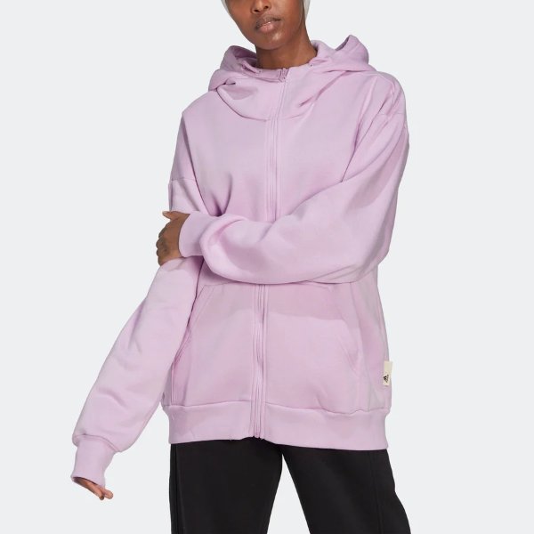 women's studio lounge fleece full-zip hoodie
