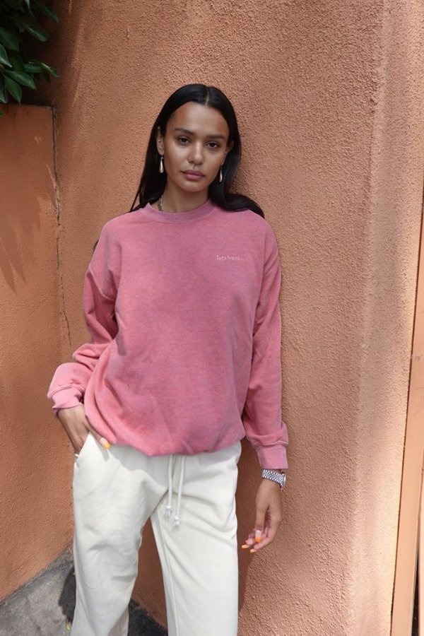 iets frans… Overdyed Crew Neck Sweatshirt – Candy Pink