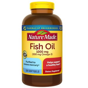 Nature Made Fish Oil 1000 mg Softgels, 320 Softgels
