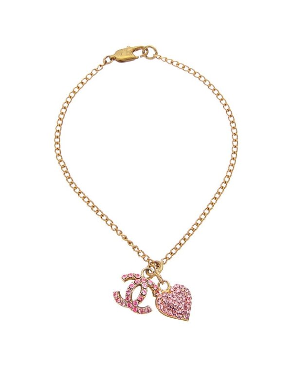 Gold-Tone Heart Charm Bracelet