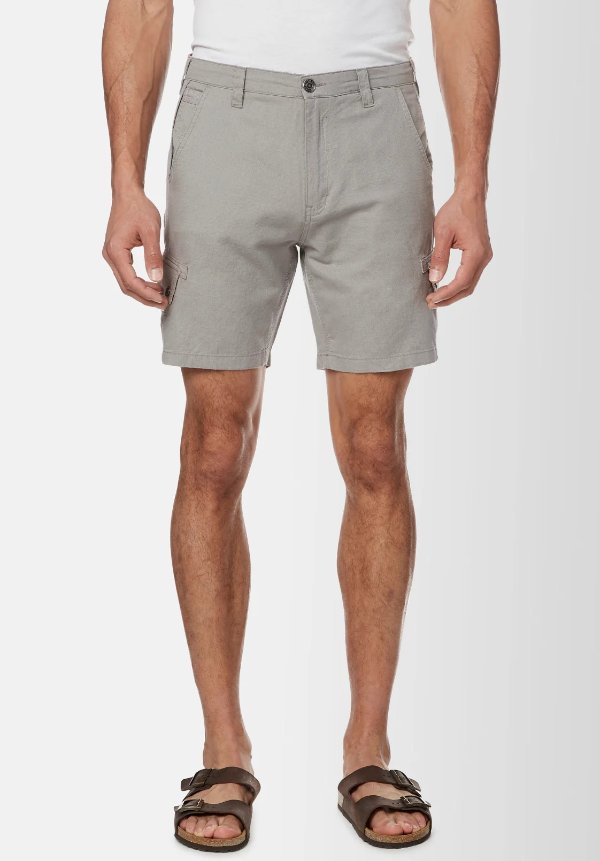 Havane Men's Linen Twill Shorts in Grey - BM23967