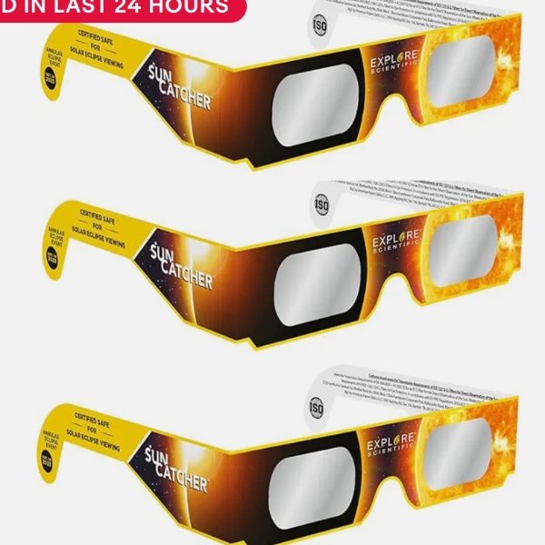 Explore Scientific Solar Eclipse 2024 Viewing Safety Glasses, 3-Pack