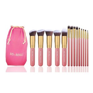 Lightning deal! BS-MALL New 14 Pcs Premium Synthetic Bamboo Makeup Brushes Sets