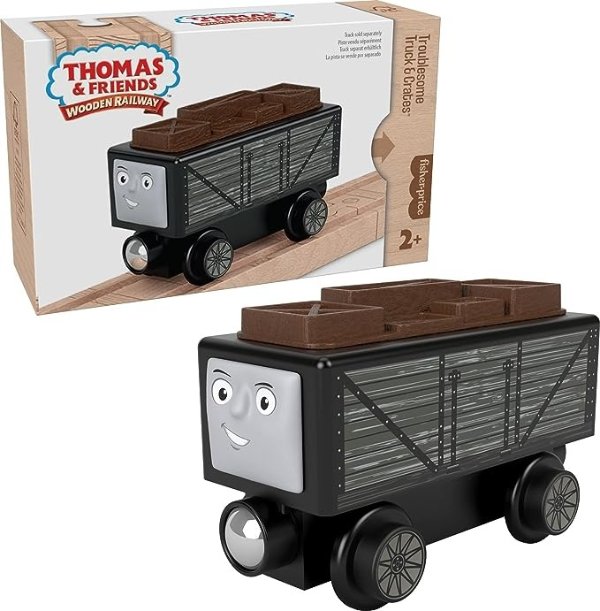 Thomas & Friends Wooden Railway Troublesome Truck & Crates Push-Along Wood Vehicle for Toddlers & Preschool Kids Ages 2+ Years