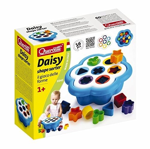 Daisy Shape Sorter - Classic 16 Piece Shape and Color Sorting Toy (Made in Italy)