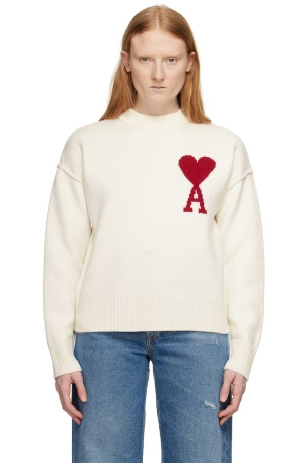 Off-White Red Ami de Coeur Sweater