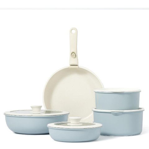 Carote Nonstick Cookware Sets, 10 Pcs Pots and Pans Set Nonstick