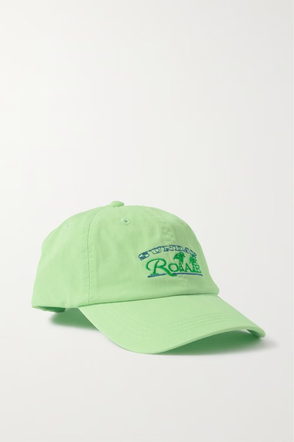 Sunday embroidered organic cotton-twill baseball cap