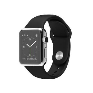 Apple Watch 42mm Stainless Steel Case - Black Sports Band MJ3U2LL/A