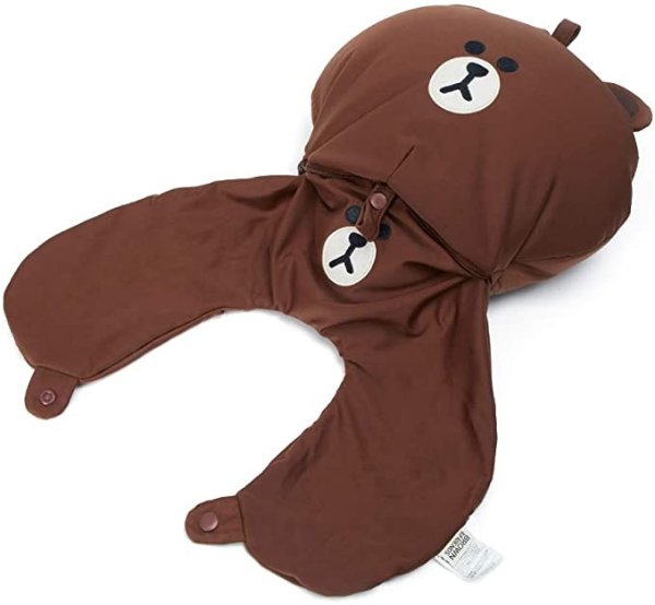 FRIENDS Brown Character Cute Airplane Travel Neck Pillow for Sleeping and Traveling, Brown