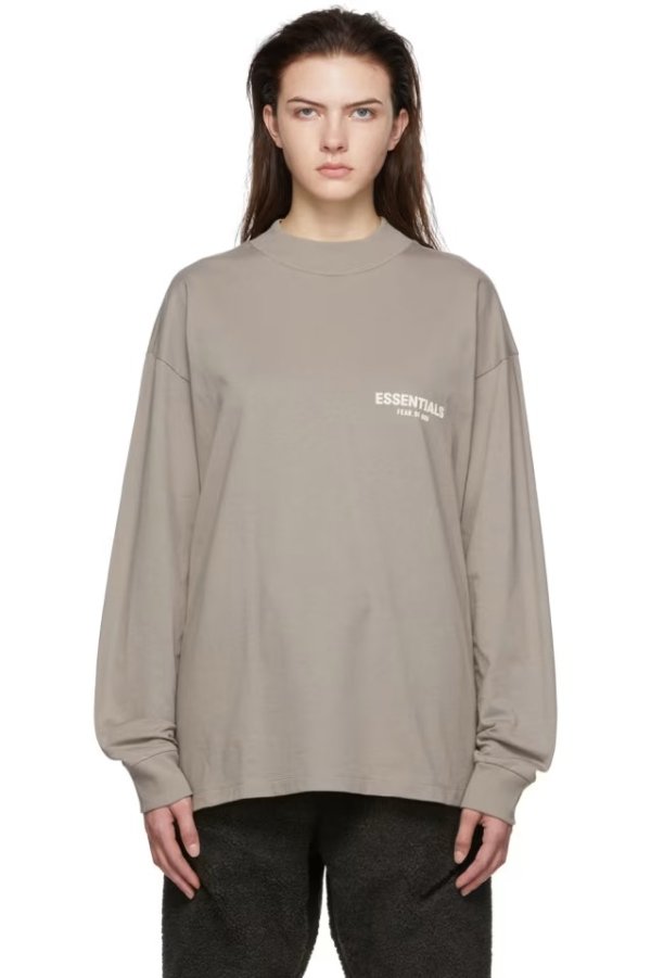 Taupe Cotton T-Shirt