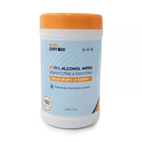 75% Alcohol Disinfecting &#38; Sanitizing Wipes Canister - 100ct