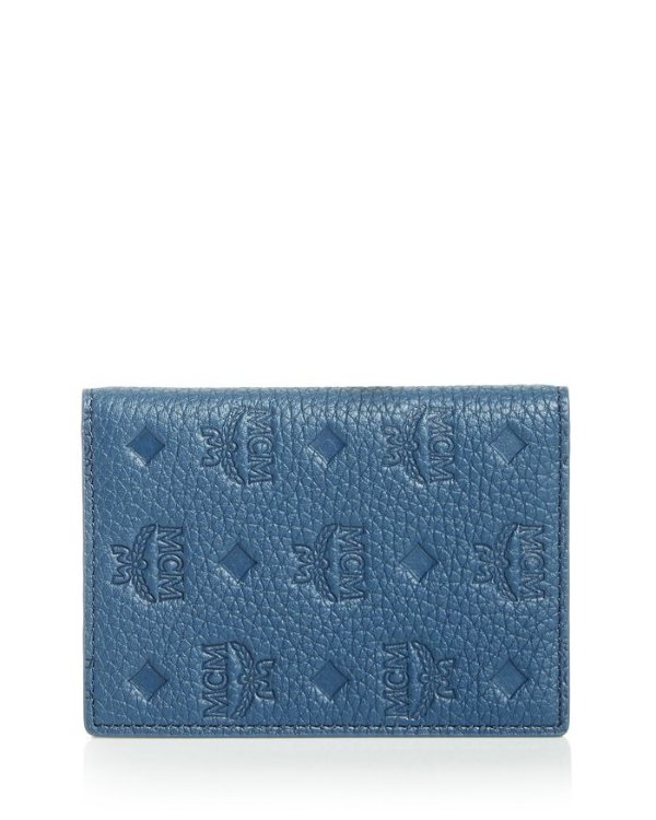 Max Embossed Leather Mini Card Case