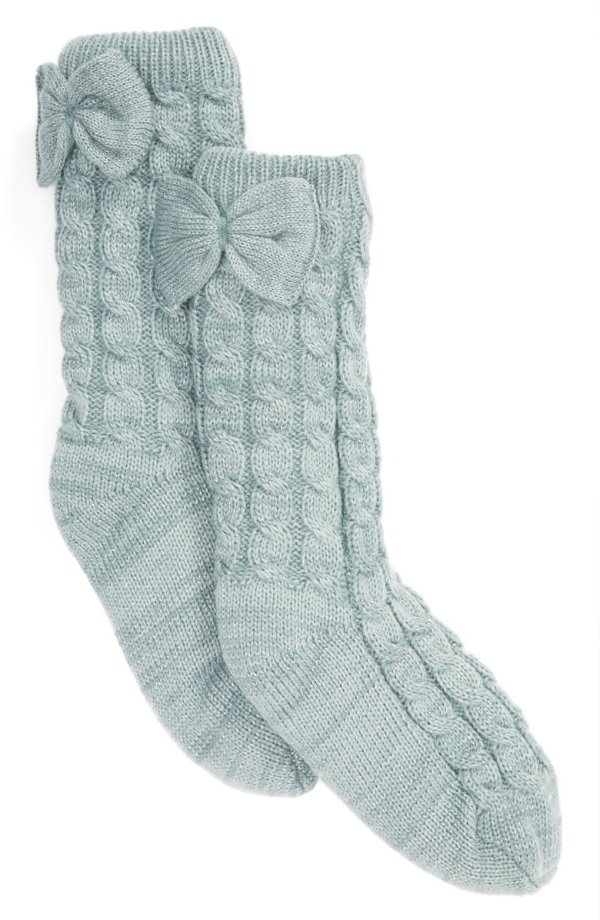 Laila 2-Pack Bow Fleece Lined Socks