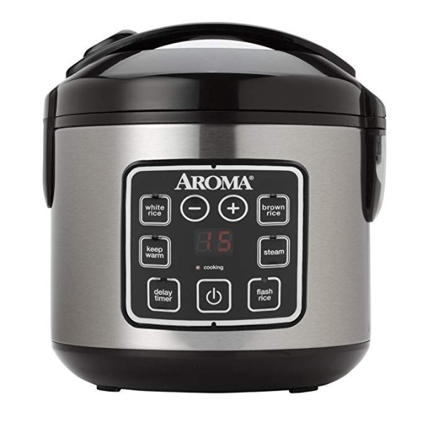 ARC-914SBD 2-8-Cups (Cooked) Digital Cool-Touch Rice Grain Cooker and Food Steamer, Stainless, 8 Cup, Silver