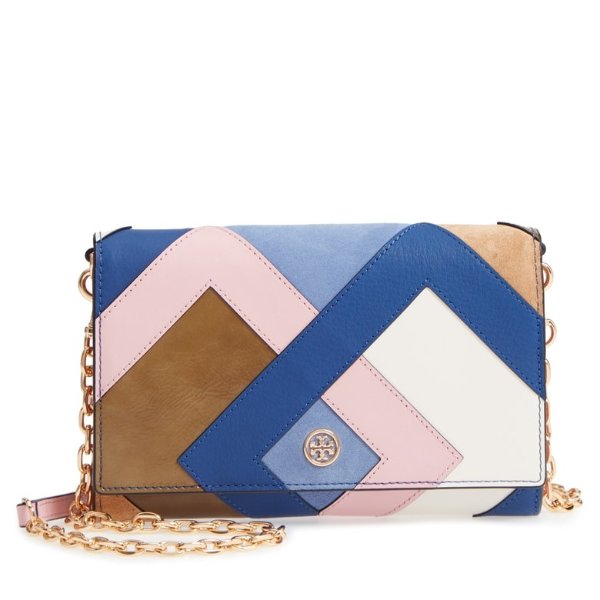 Robinson Colorblock Leather Wallet on a Chain