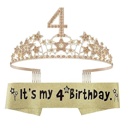 4岁生日王冠和绶带