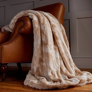 Dennis Basso 68" x 60" Oversized Sculpted Faux Fur Throw