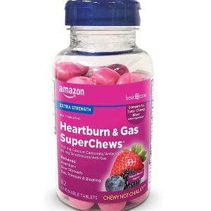 Amazon Basic Care Heartburn & Gas SuperChews Mixed Berry 82ct