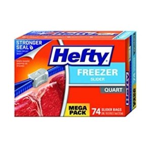 Hefty Slider Freezer Bags - Quart, 74 Count