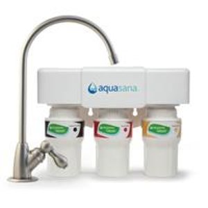 Aquasana AQ-5300.55 3-Stage Under Counter Water Filter System with Brushed Nickel Faucet