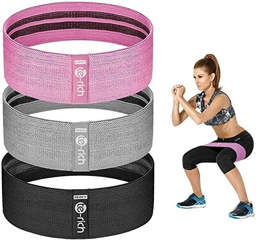 Resistance Bands for Legs and Butt, Fabric Women/Men Stretch Exercise Loops, Thick Wide Non-Slip Gym Bootie Band 3 Set for Squat Glute Hip Thigh Workout Training