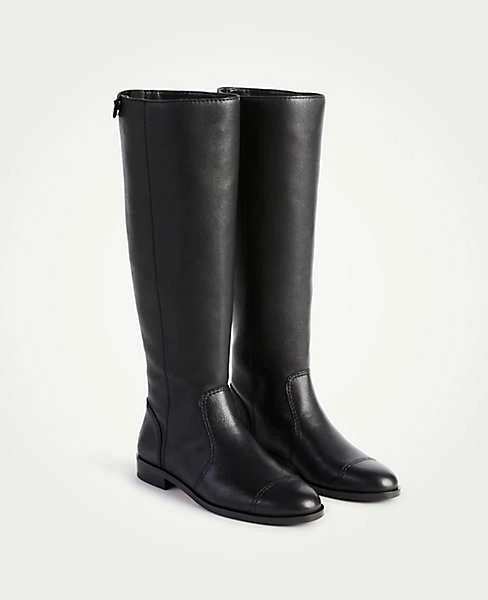 Adalie Extended Calf Leather Boots | Ann Taylor