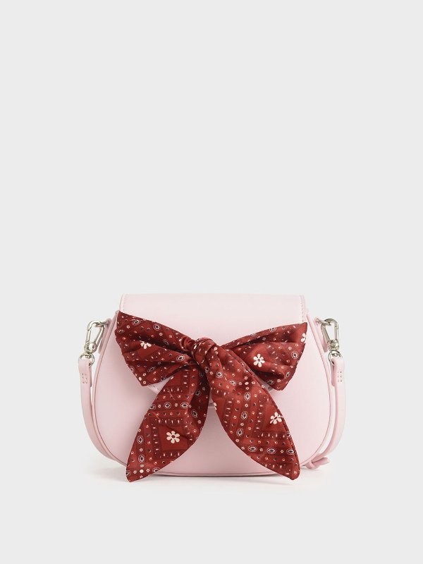 Pink Summer 2020 Responsible Collection: Girls' Bandana Print Bow Crossbody Bag