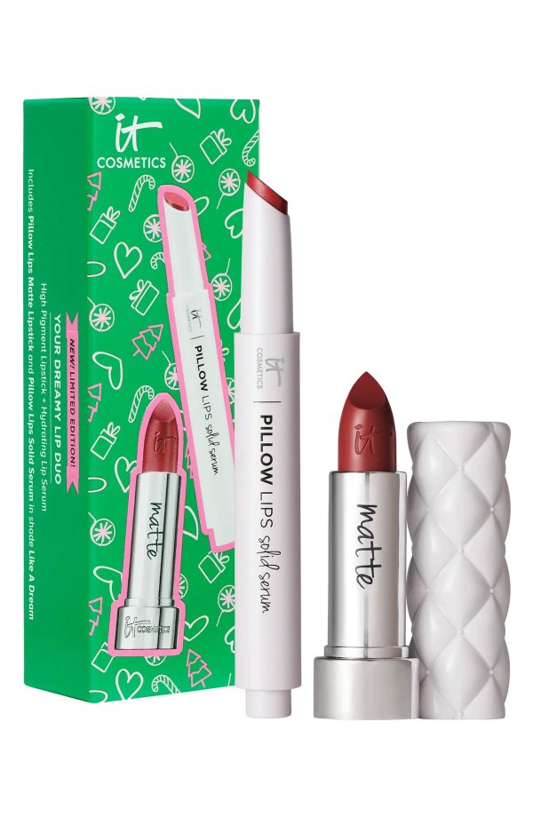 Pillow Lips Lipstick & Solid Serum Lip Gloss Set