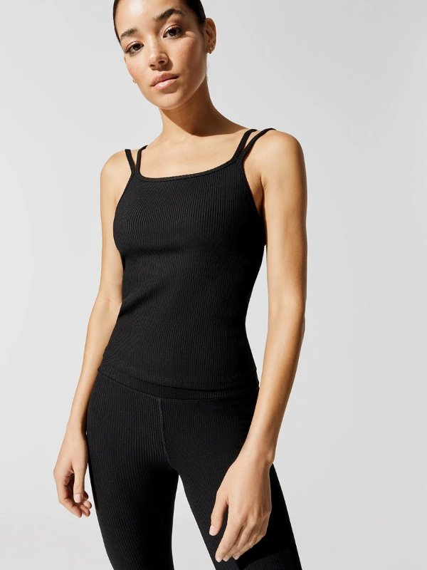 Ribbed Double Strap Tank