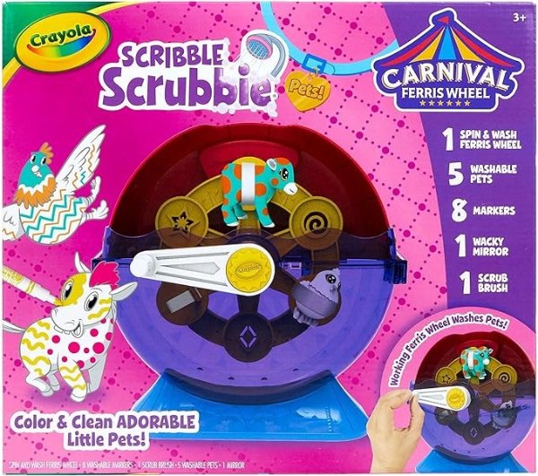Scribble Scrubbie Pets Carnival Playset, Pet Grooming Toy, Animal Toys for Girls & Boys, Easter Gift for Kids, Ages 3+