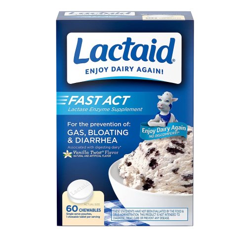 Lactaid 乳糖酶酵素咀嚼片 60粒 香草口味