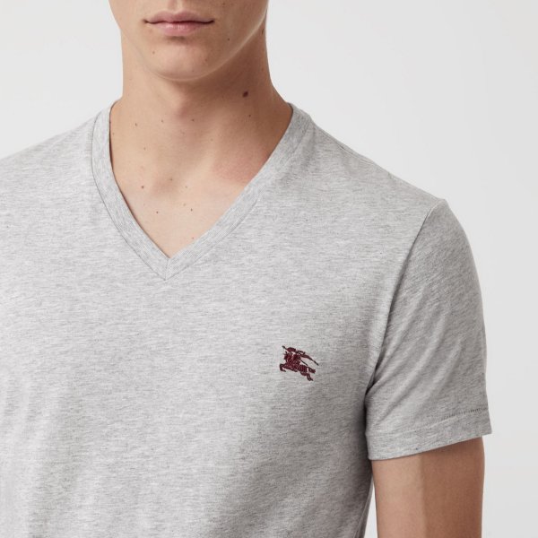 Cotton Jersey V-neck T-shirt