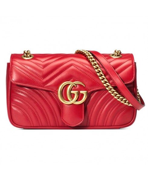 GG Marmont Small Shoulder Bag - Red